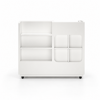 Compact Mobile Reception Counter with Display Shelves option 1