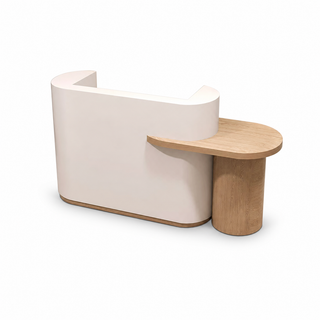 Curved Two-Level Reception Counter with Rear Storage option 2