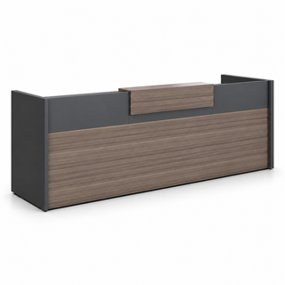 Reception Counter with Mobile Cabinets & Open Storage 炭灰色