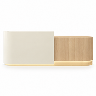 Rounded Two-Tone Reception Counter with Lockable Storage finish option 1