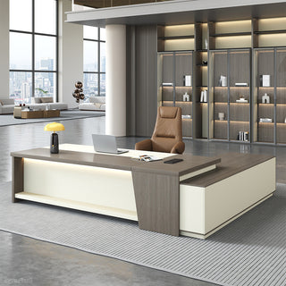 L-shaped Executive Desk with Power Hub, Side Cabinet and Lockable Drawer product view 2