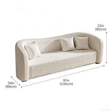 230cm Straight Sofa with Soft Fabric and Solid Wood Frame for 3-4 People product view 2