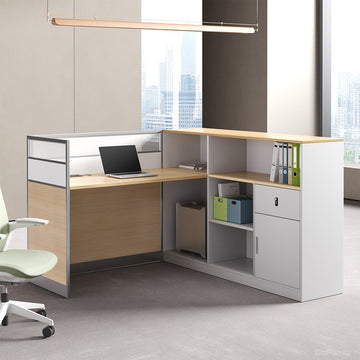 Modular desk with shelves