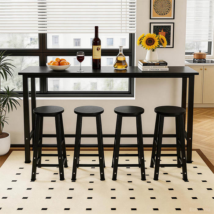 Modern 5-Piece Industrial Bar Table Set for Pantry/Kitchen/Balcony for modern office workspace