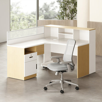 120cm(L)-shaped Office Desk with Cable Management and Lockable Drawer product view 3