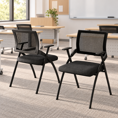 Conference Room Mesh Folding Study Chair With Writing Board