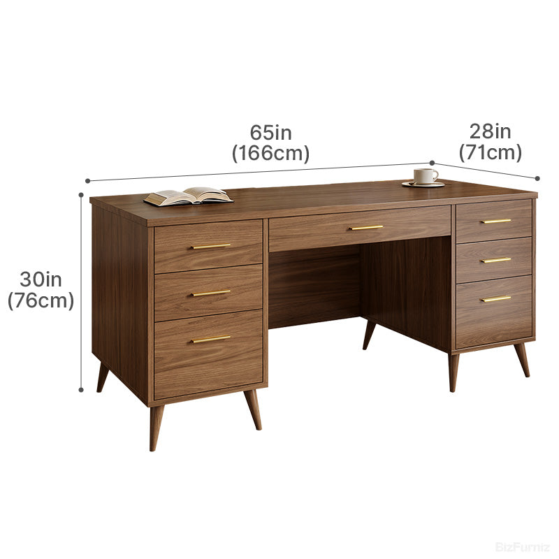 166cm Modern Office Desk with Multiple Drawers for Home Office and Study