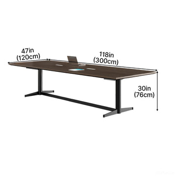 Extended 300cm Conference Table with Integrated Power Outlet Box for Seamless Team Collaboration product view 2