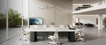 Oval Conference Table with Integrated Cable Management for 10-16 People product view 8