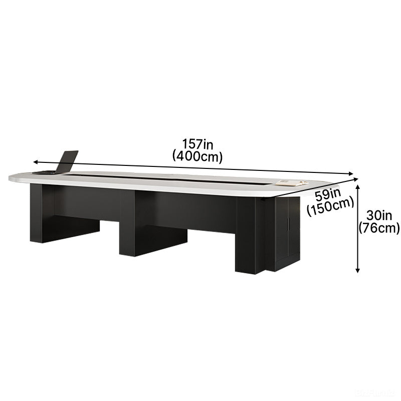 Oval Conference Table with Integrated Cable Management for 10-16 People product view 11