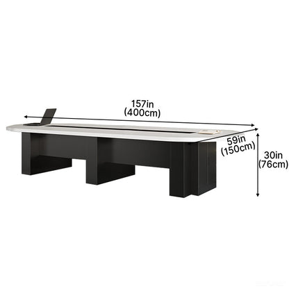 Oval Conference Table with Integrated Cable Management for 10-16 People product view 11