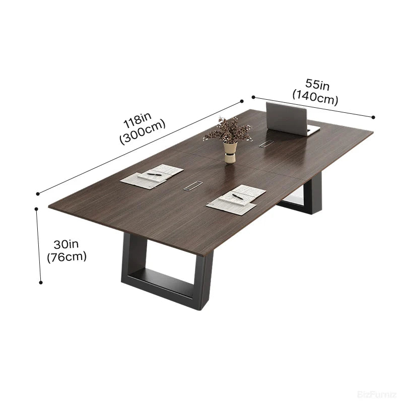 300cm Conference Table with Built-in Charging Hub Seats 10-12