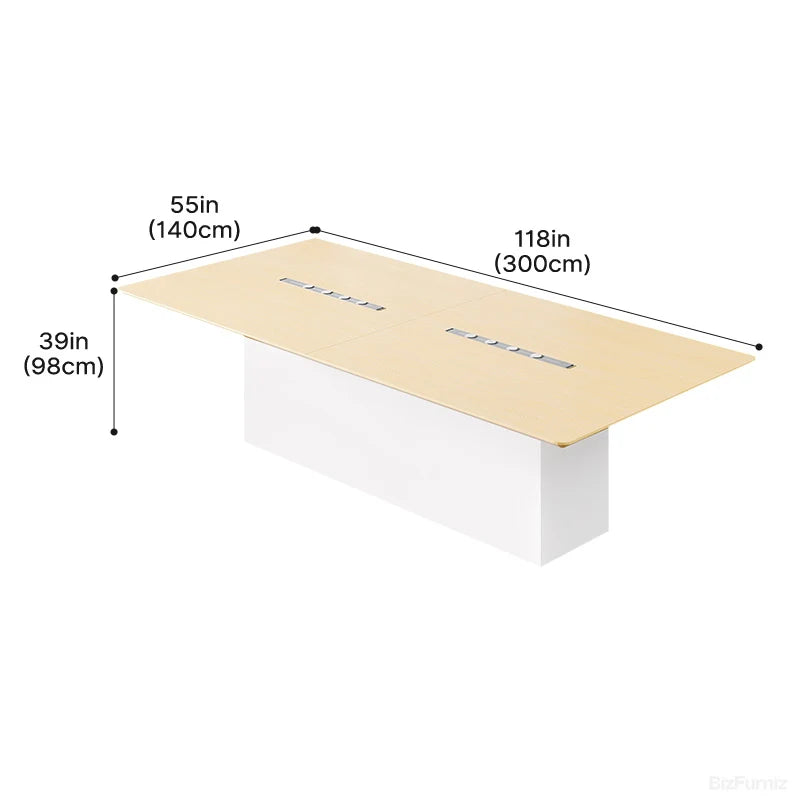 300cm Conference Table Height Adjustable Cable Box