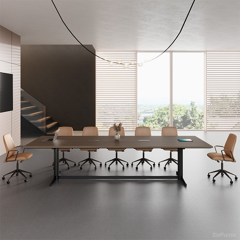 Extended 300cm Conference Table with Integrated Power Outlet Box for Seamless Team Collaboration product view 11