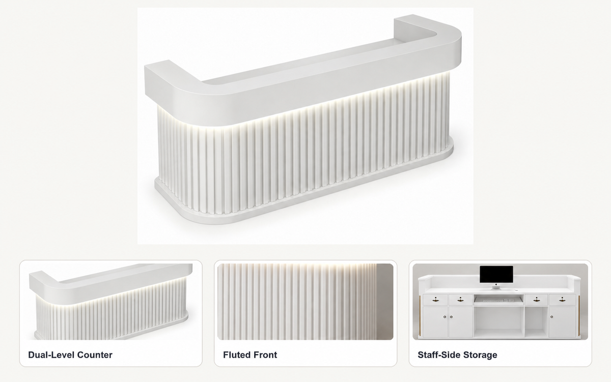 Dual-Level Counter, Fluted Front and Storage