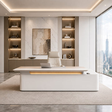 Executive Desk with Cable Management, LED Lighting and Left Return product view 3
