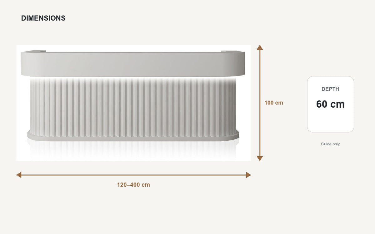 Curved Reception Desk with Fluted Front & Storage