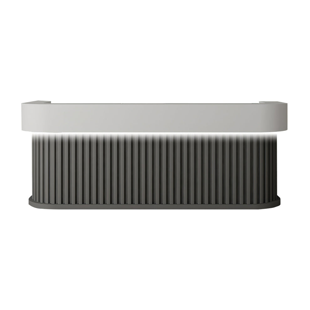 Curved Reception Desk with Fluted Front & Storage | Bizfurniz ...