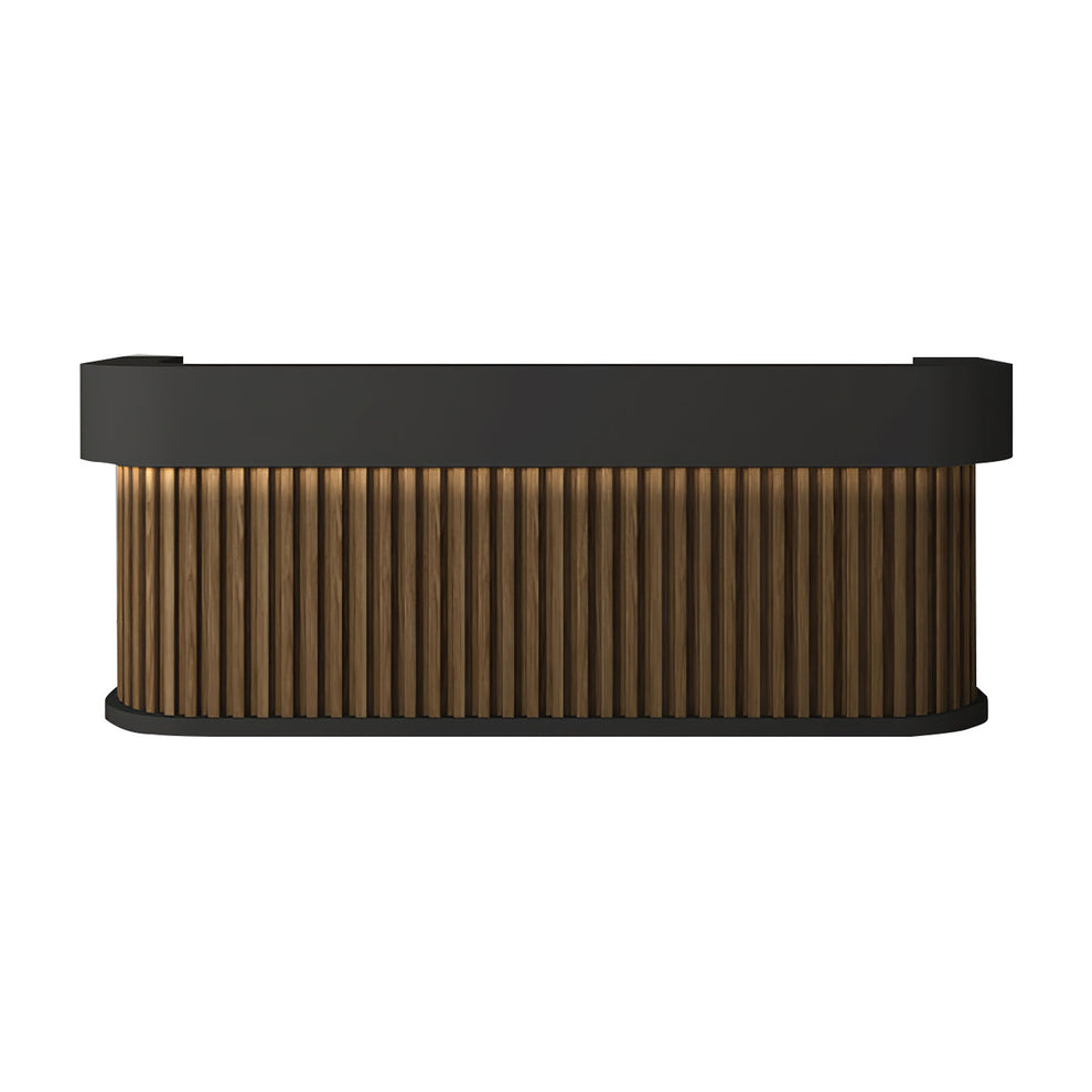 Curved Reception Desk with Fluted Front & Storage | Bizfurniz ...
