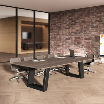 Large Office Meeting Table with U-Shape Metal Legs