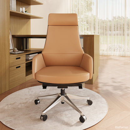 Executive Elegance: The Ultimate High-Back Leather Office Chair for modern office workspace