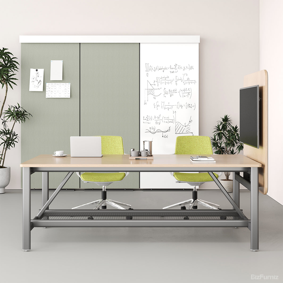 200cm(L) Conference Table | Seats 4–6 | Heavy-duty Structure | Mesh Storage | Ideal for Conference for modern office workspace