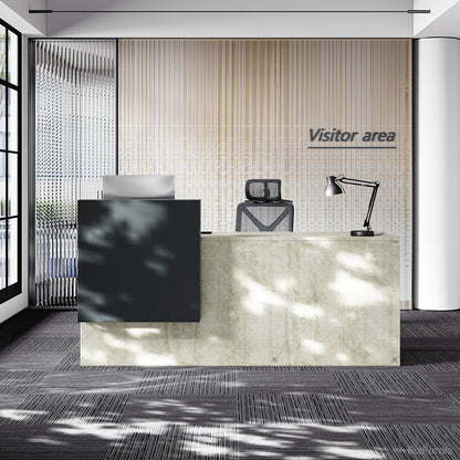 238.8cm Modern Reception Desk with LED Strips, Dual Power Hub & File Hanger product photo 3