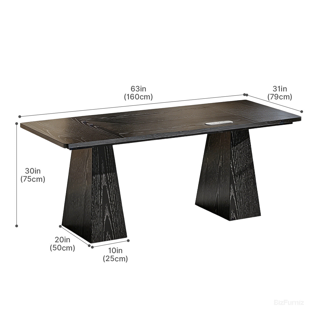 160cm Minimalist Wood Office Desk with Power Outlet for Workspaces/Home Offices product view 8
