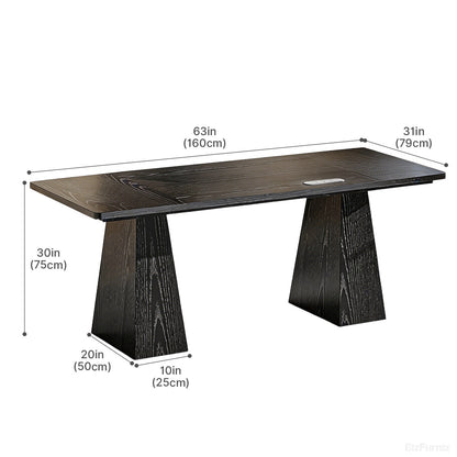 160cm Minimalist Wood Office Desk with Power Outlet for Workspaces/Home Offices product view 8
