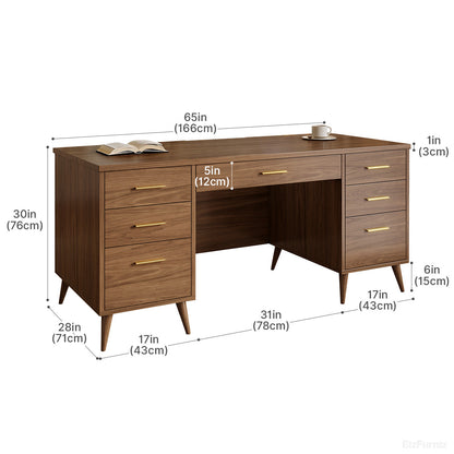 165cm Modern Office Desk with Multiple Drawers for Home Office and Study product view 7