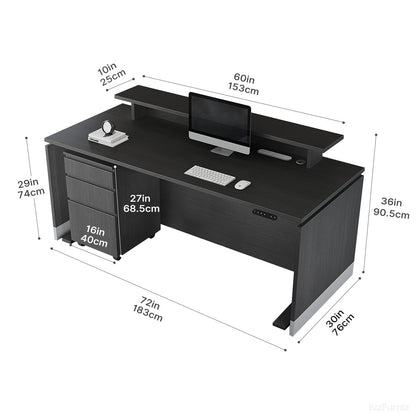 183cm(L) Premium Office Desk with Height-adjustable Function for Modern and Corporate Workspaces