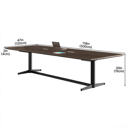 Extended 300cm Conference Table with Integrated Power Outlet Box for Seamless Team Collaboration product view 12