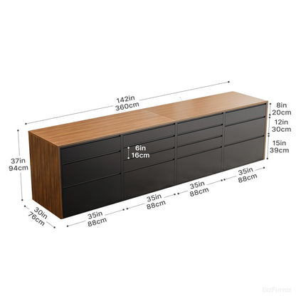 360cm(L) Modern Multi-functional Storage Cabinet with Front and Rear Access Design for Versatile Spaces product view 7