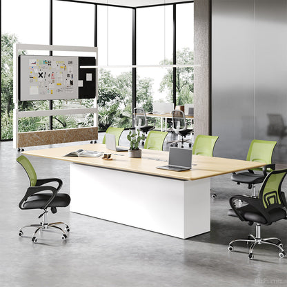 White Base Wood Meeting Table