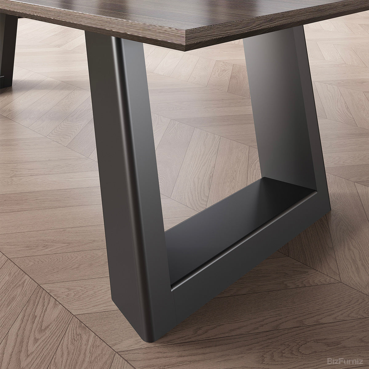 Heavy-Duty U-Shaped Black Metal Table Leg