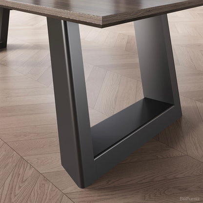 Heavy-Duty U-Shaped Black Metal Table Leg