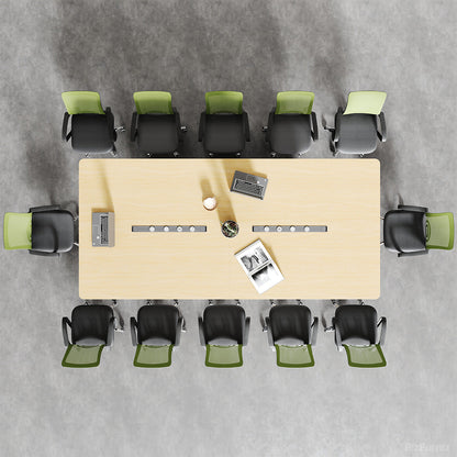 Rectangular Office Meeting Table, Top-Down Overhead View