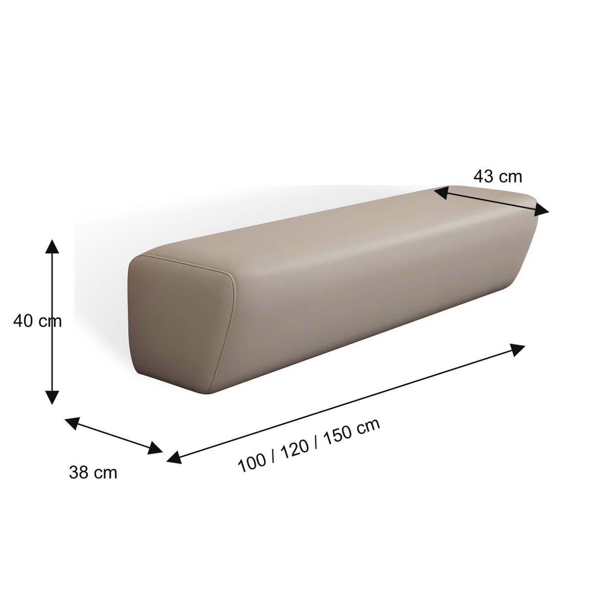 Reception Area Bench Sofa with High-Density Foam Cushion