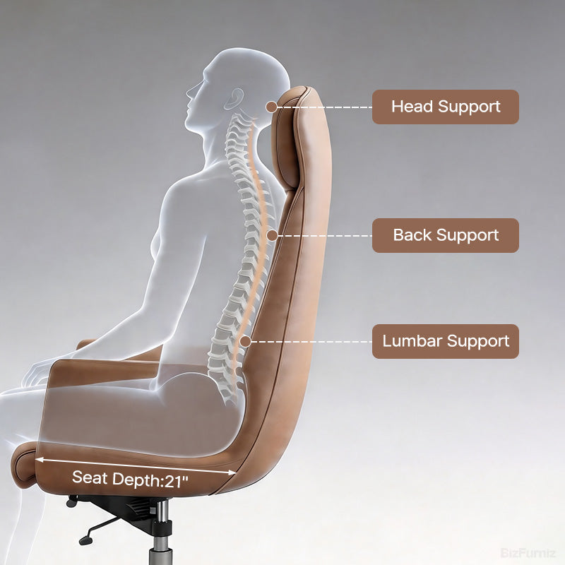 Full-Back Support & Ergonomic Seat Depth
