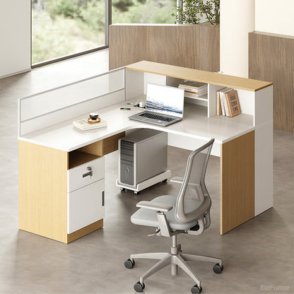 120cm(L)-shaped Office Desk with Cable Management and Lockable Drawer product view 9