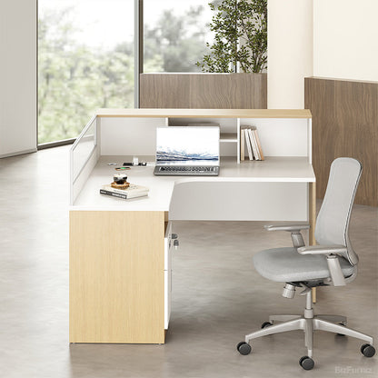 120cm(L)-shaped Office Desk with Cable Management and Lockable Drawer product view 10