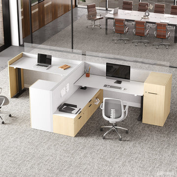 sit-stand office workstation for 2
