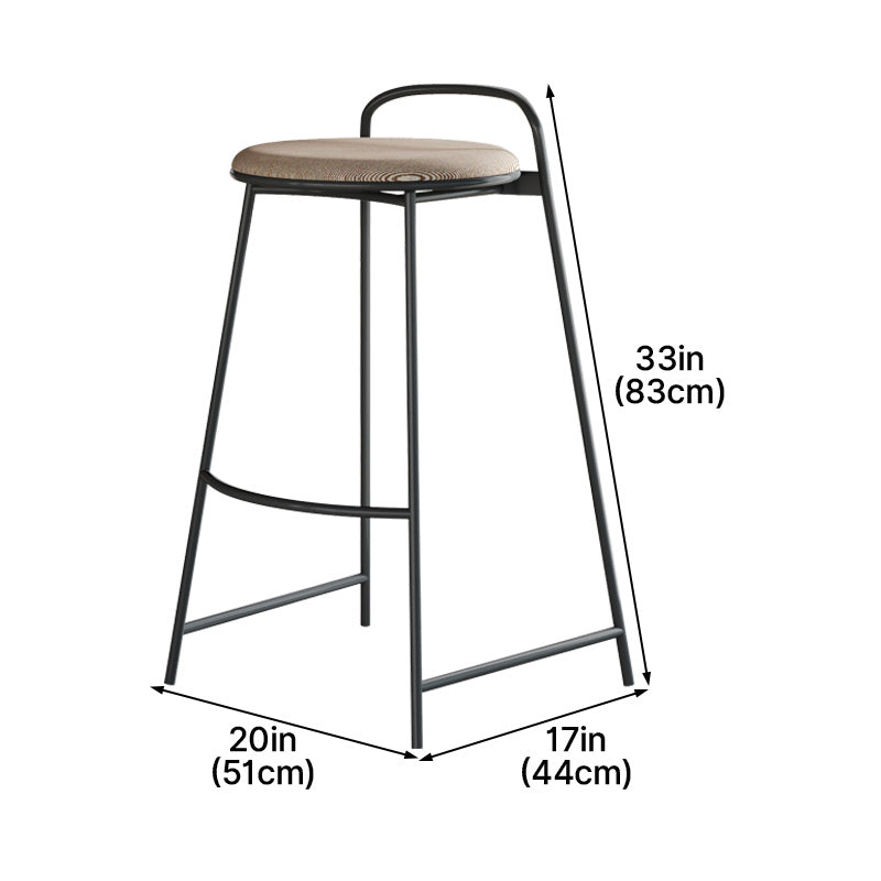 83cm Upholstered Bar Stool with Low Backrest & Footrest for Lounge Area, Cafe, Restaurant, and Kitchen