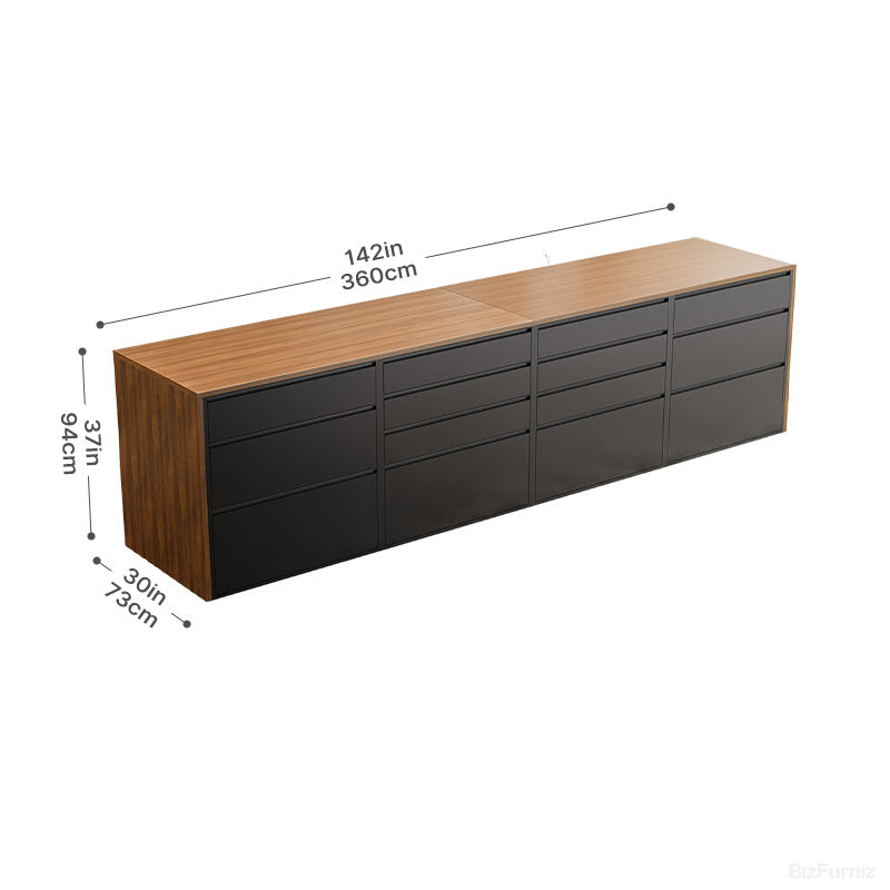 360cm(L) Modern Multi-functional Storage Cabinet with Front & Rear Access Design for Versatile Spaces