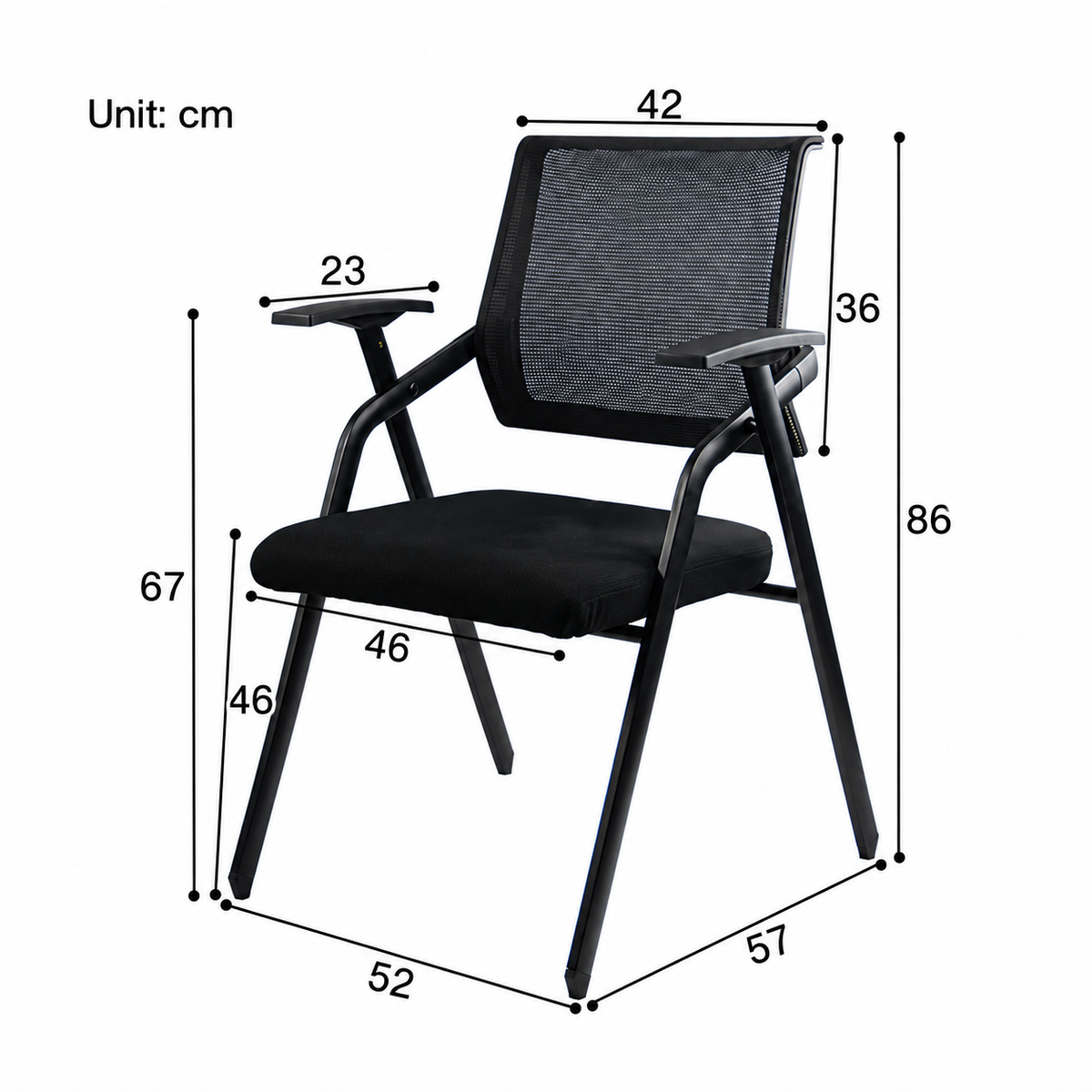 Conference Room Mesh Folding Study Chair With Writing Board