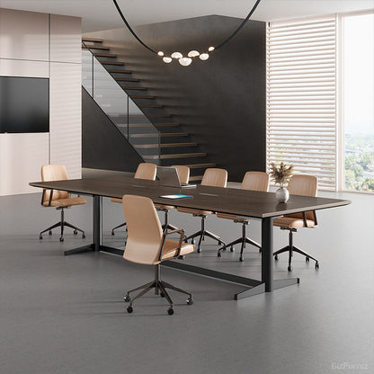 Extended 300cm Conference Table with Integrated Power Outlet Box for Seamless Team Collaboration product view 8