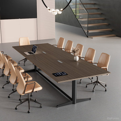 Extended 300cm Conference Table with Integrated Power Outlet Box for Seamless Team for modern office workspace