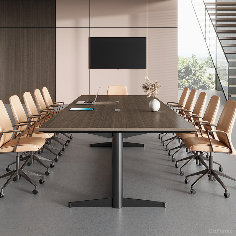 Extended 300cm Conference Table with Integrated Power Outlet Box for Seamless Team Collaboration product view 10