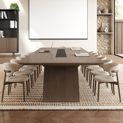 350.5cm Conference Table with Dual Power Hub and Thickened Desktop for 10-14 People product photo 6