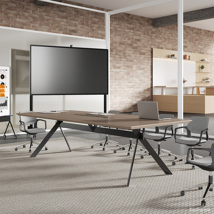 279.4cm Conference Table with AC Outlets, USB Ports, Wood Grain Tabletop & Metal Legs Seating 8-12 People product photo 5